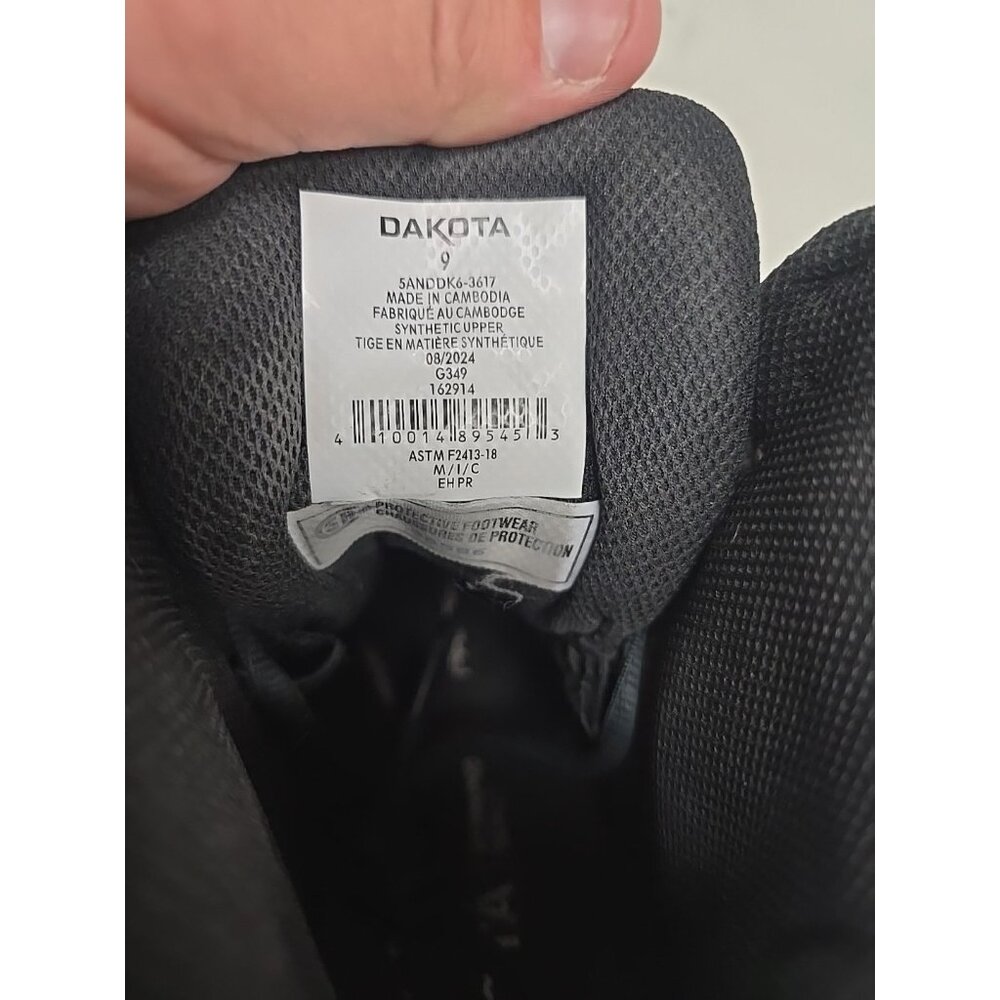 Dakota Men's 3617 Mid-Cut Quad Lite Steel Toe Steel Plate Shoes Black Size 9M - Picture 4 of 8